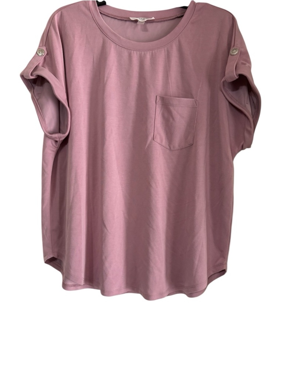 Cable & Gauge•Dusty Rose Short Sleeve Pocket Tee
